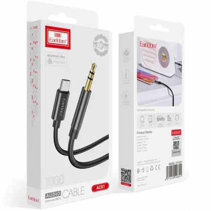 کابل انتقال صدای تایپ سی به جک 3.5 میلی‌متری یک متری ارلدام Earldom AC01