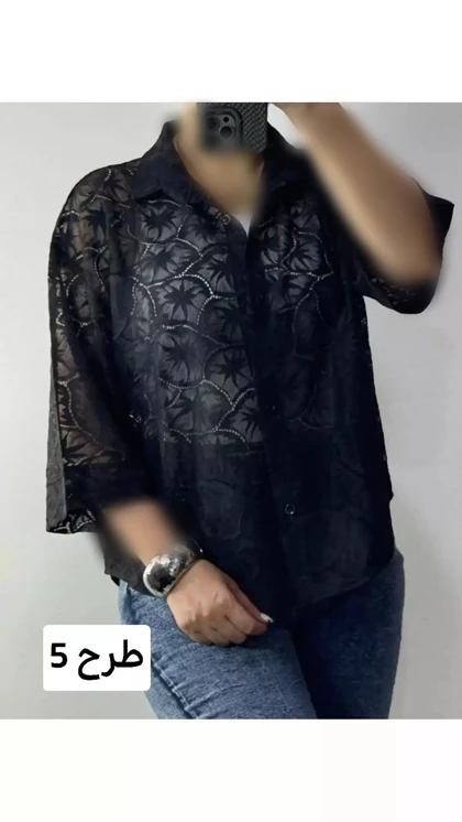 شومیز دانتل سرمه زنانه 32576