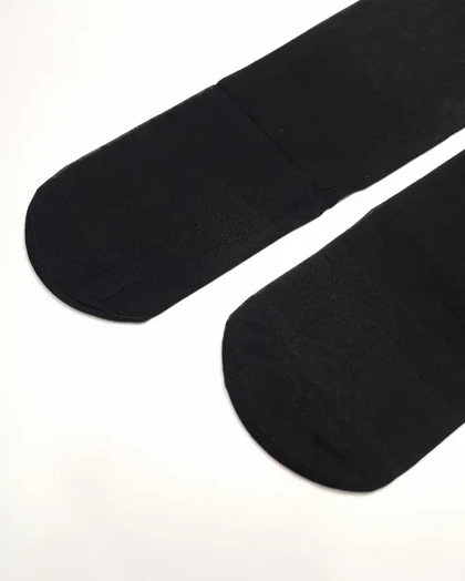 جوراب زنانه زیر زانو مشکی ساده طرح پنتی