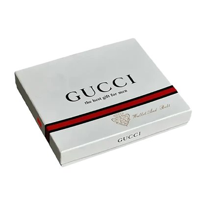 ست هدیه سه تکه کیف پول و کمربند و جاکارتی مردانه چرمی gucci LUXURY-2934