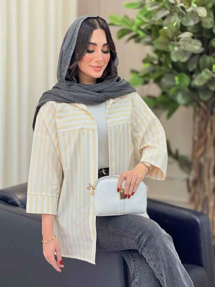 مانتو راه راه برش‌دار صبا