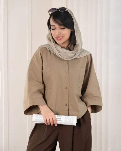 شومیز باکسی شکلاتی کد 29877