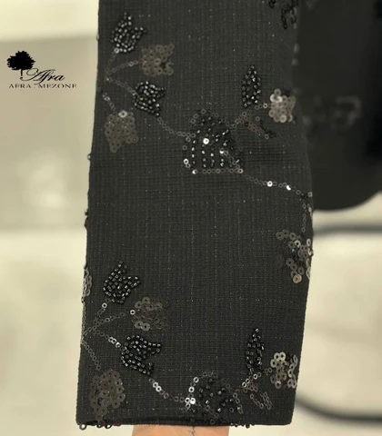 مانتو کتی جواهردوزی طرح گلبرگ کد 14003671