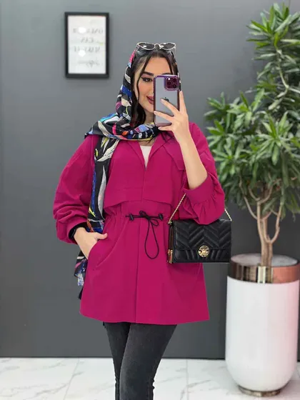مانتو کمرگت جیب زیپی