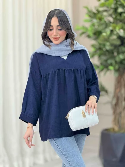 مانتو جلو بسته چین‌دار
