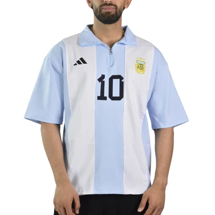 پولوشرت نیم زیپ اسپرت آرژانتین مدل ZRA-Adidas-4B0278 آبی روشن