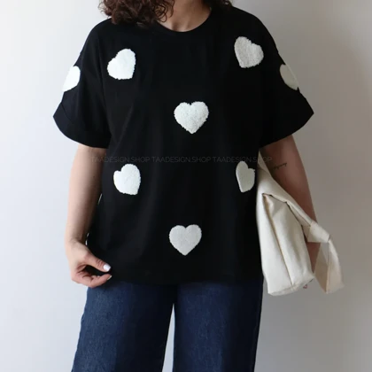 تیشرت زنانه قلبی کد 6043