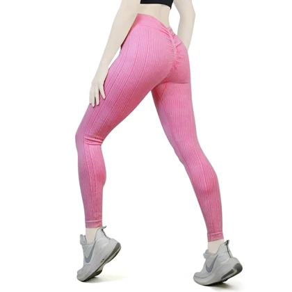 لگ سیملس ورزشی زنانه سنگشور کبریتی کمر هفتی مدل 4H0268 صورتی