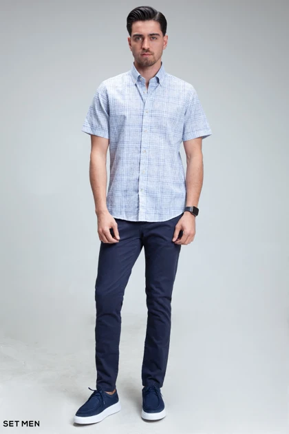 پیراهن مردانه آستین کوتاه لینن