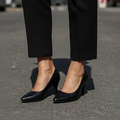 کفش چرم پاشنه‌دار زنانه 60