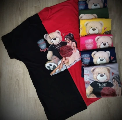 تیشرت زنانه ویسکوز طرح خرس