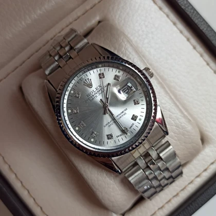 ساعت مچی مردانه رولکس دیت جاست فول سیلور