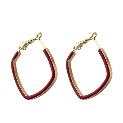 گوشواره زنانه طرح مربع قرمز ژوپینگ، شیک و خاص