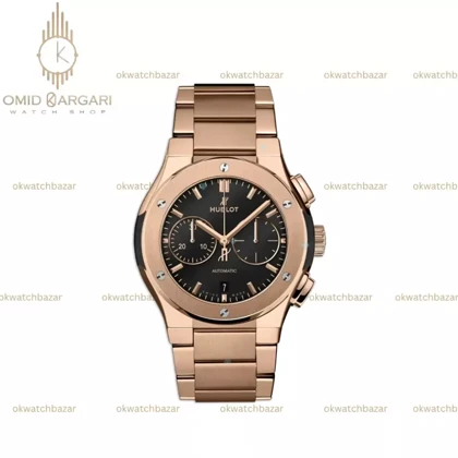 ساعت مچی اوبلو کرنوگراف رزگلد کلاسیک Hublot Chronograph Classic Rose Gold