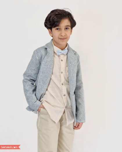 کت پشمی آبی