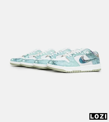 کفش کتانی مردانه و زنانه آبی سفید NIKE dunk low steam puppet