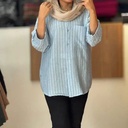 مانتو راه راه پارچه ترک 7160