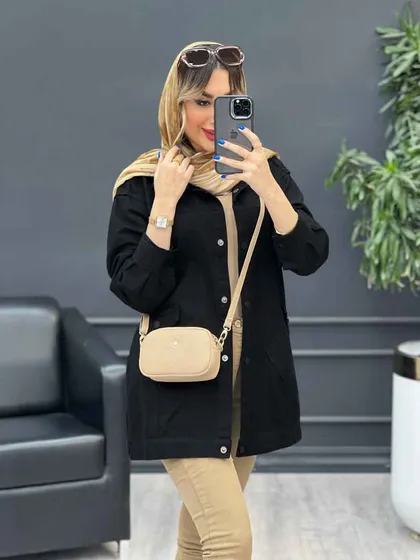مانتو کتان سرشانه پاگن نیلیا