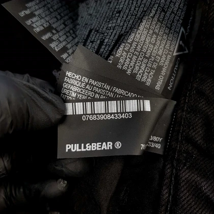 شلوار جین مردانه بگ استایل مشکی pull & bear کد 317 سایز 30