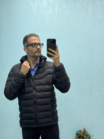 کاپشن پر مردانه مشکی - پارچه ضدآب و با کیفیت