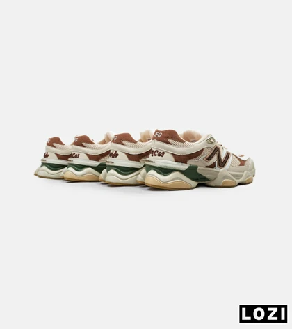 کفش کتانی مردانه و زنانه کرم قهوه ای سبز NEW BALANCE 9060 مدل 4958
