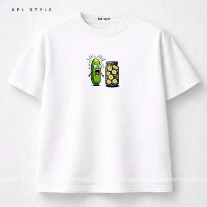 تیشرت باکسی طرح سورپرایز خیارشور 100٪ پنبه | کد 1346