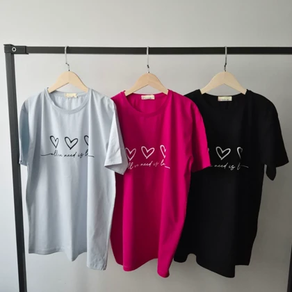 تیشرت لانگ سه قلب