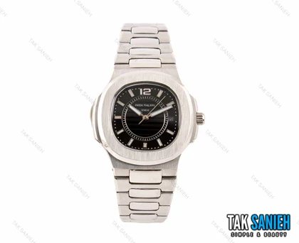 ساعت پتک فلیپ ناتیلوس زنانه نقره ای صفحه مشکی Patek-2469-L