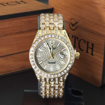 ساعت مچی مردانه و زنانه رولکس فول نگین Rolex 1896 با موتور کوارتز