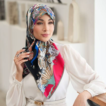 روسری ابریشم توییل تک‌رنگ (قواره 100) 30283
