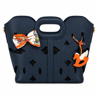 کیف چرم HERMES وارداتی سورمه ایی / هرمس