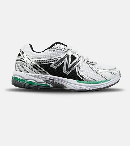 کفش کتانی مردانه و زنانه سفید مشکی سبز New Balance 860 V.02 مدل 9040