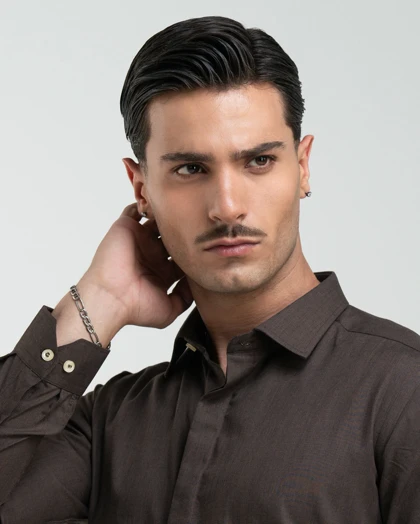 ام کی کالکشن پیراهن آستین بلند mk-2028-brown