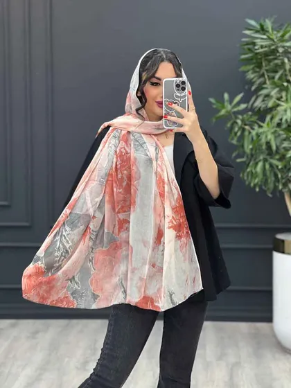 شال آبرنگی طرح گل