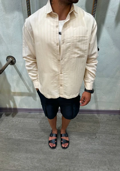 پیراهن مردانه آستین بلند راه راه