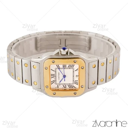 ساعت کارتیر زنانه مدل سانتوس سیلور طلایی 104218