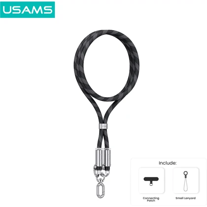 کابل دوسر تایپ سی و بند آویز موبایل یوسامز SJ745 توان 60 وات 1.2 متر