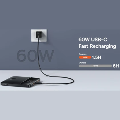 پاوربانک 20000 تایپ سی و یو اس بی 100 وات بیسوس PPBLD100HD با کابل