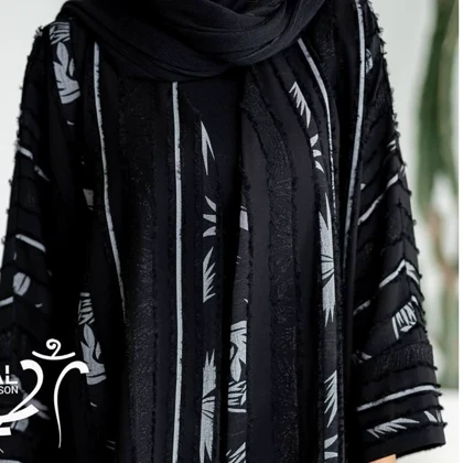 مانتو زنانه عبایی مجلسی راه راه