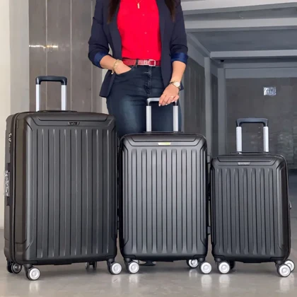 چمدان وارداتی کرون مدل CROWN-40164 SERIES سری 3 عددی