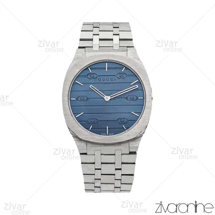 ساعت گوچی مردانه نقره ای صفحه سرمه ای 106030