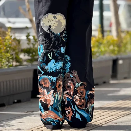 شلوار اسلش کاستوم نقش برجسته قبرستان زامبی Zombie