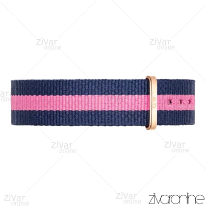 ساعت دنیل ولینگتون مردانه قاب رزگلد بند پارچه ای صورتی سرمه ای 103462