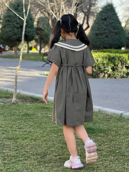 پیراهن یقه ب نوار گیپور