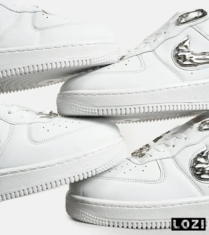 کفش کتانی مردانه و زنانه سفید نایک NIKE AIR FORCE 1.7 lv8 White gold