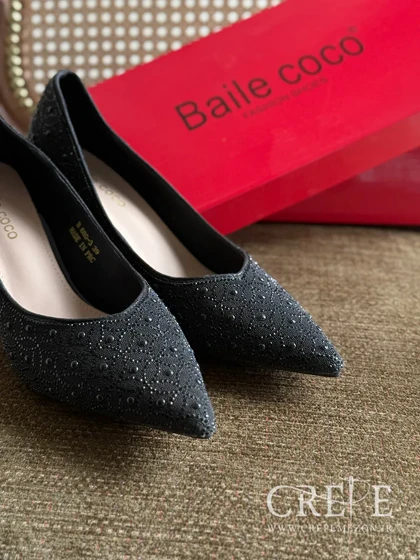 کفش نگین برجسته پاشنه 8 سانت