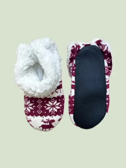 پاپوش ساق‌دار زنانه کریسمسی طرح گوزن