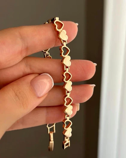 دستبند آینه ای قلبی ژوپینگ