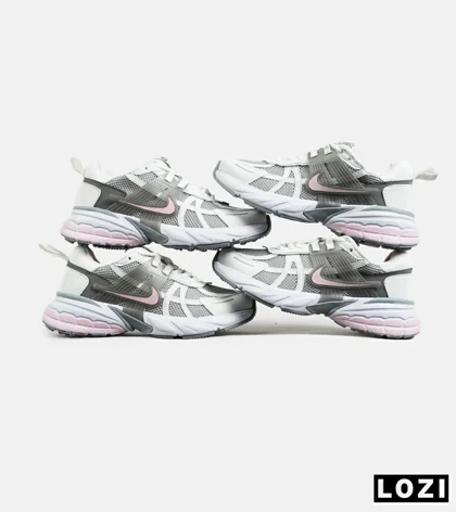 کفش کتانی مردانه و زنانه سفید صورتی طوسی Nike cushlon