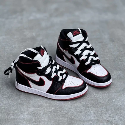 کفش نایک ایر جردن وان ساق‌دار رترو سفید مشکی قرمز Nike Air Jordan 1 High Retro White Black Red